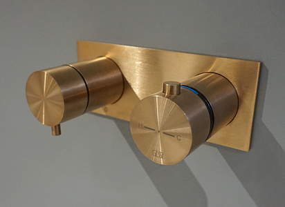 Gessi Dusche316 Fertigmontageset UP-Thermostat mit 1 Ausgang 54232 Warm Bronze Gebürstet PVD; 54232726 