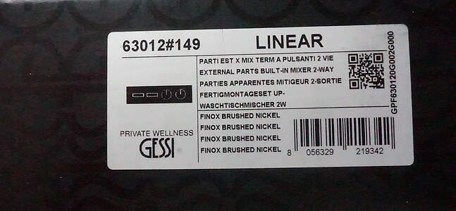 Gessi HI-FI Linear Fertigmontageset 63012 Gold PVD für Thermostat mit 2 Ausgängen; 63012246 