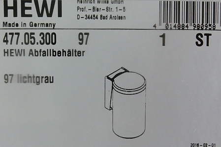 Hewi Serie 477 Abfallbehälter umbra; 477.​05.​300 …