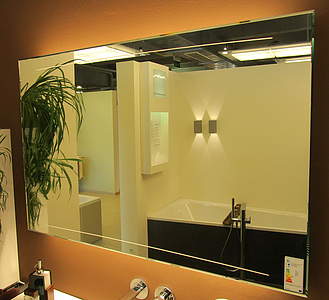 Zierath Z1 Spiegel 160x90cm, Designspiegel mit LED-​Hinterleuchtung; …