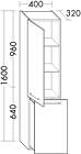 Burgbad Crono Hochschrank mit Tür & Auszug Sand Solid Matt; HSGQ040LF1788
