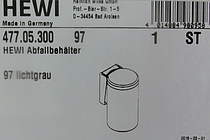Hewi Serie 477 Abfallbehälter tiefschwarz; 477.​05.​300-​90