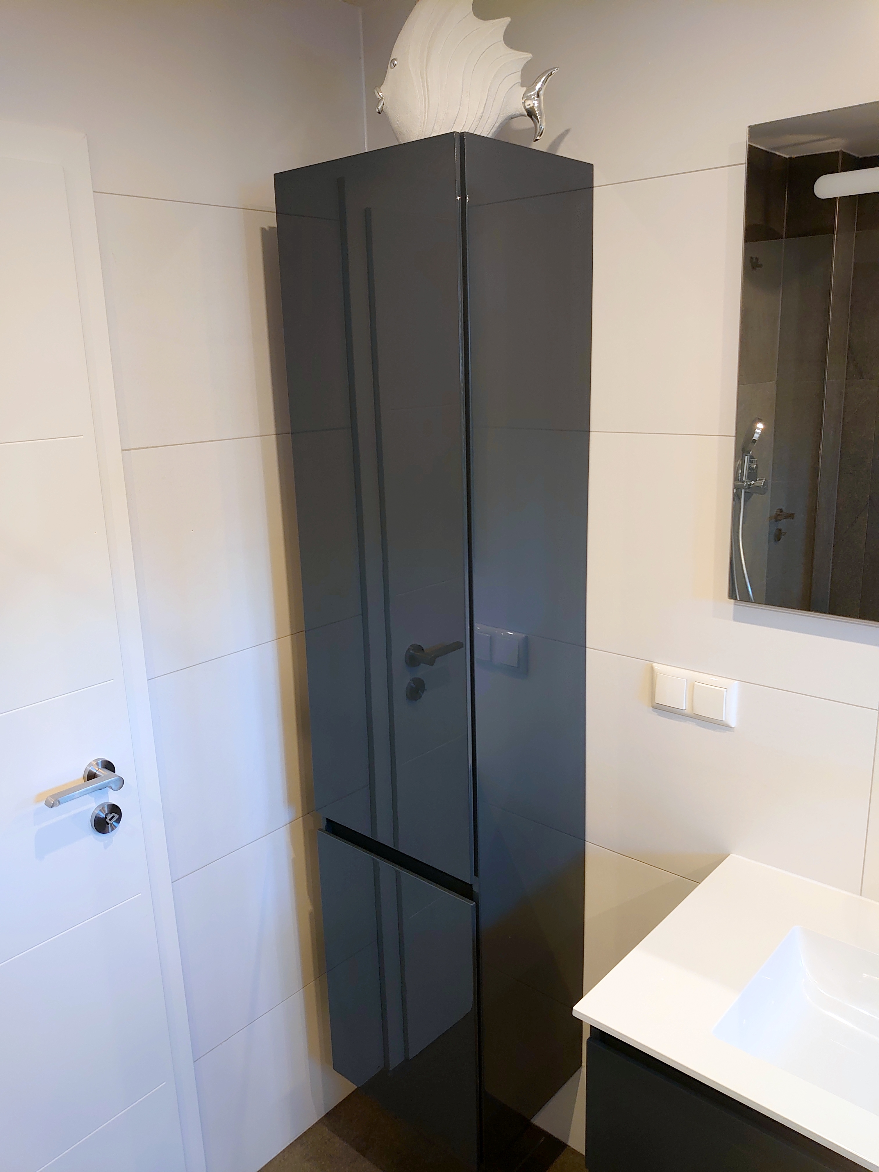 burgbad lin20 apothekerschrank mit 2 auszügen, weiß matt, hspo040f5351