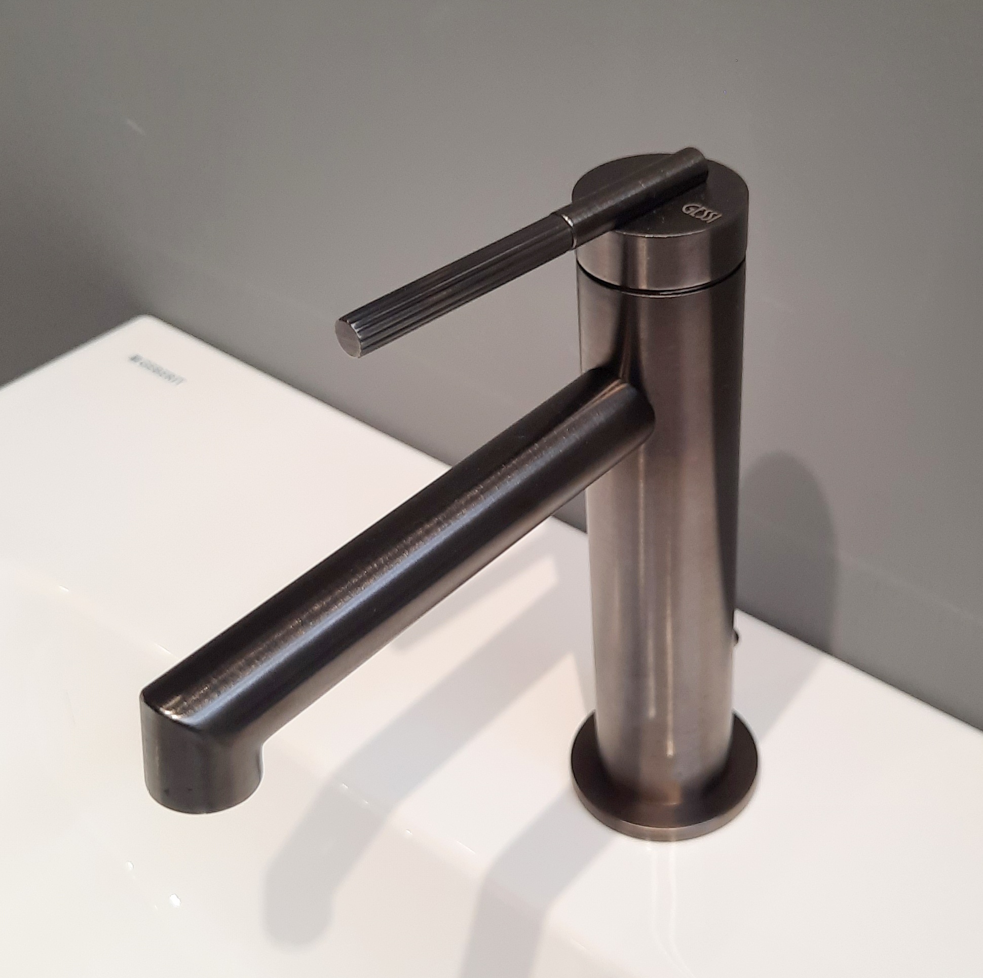 Gessi Ingranaggio Waschtischarmatur 63501 Kupfer PVD mit Ablaufgarnitur; Mischbatterie 63501030 