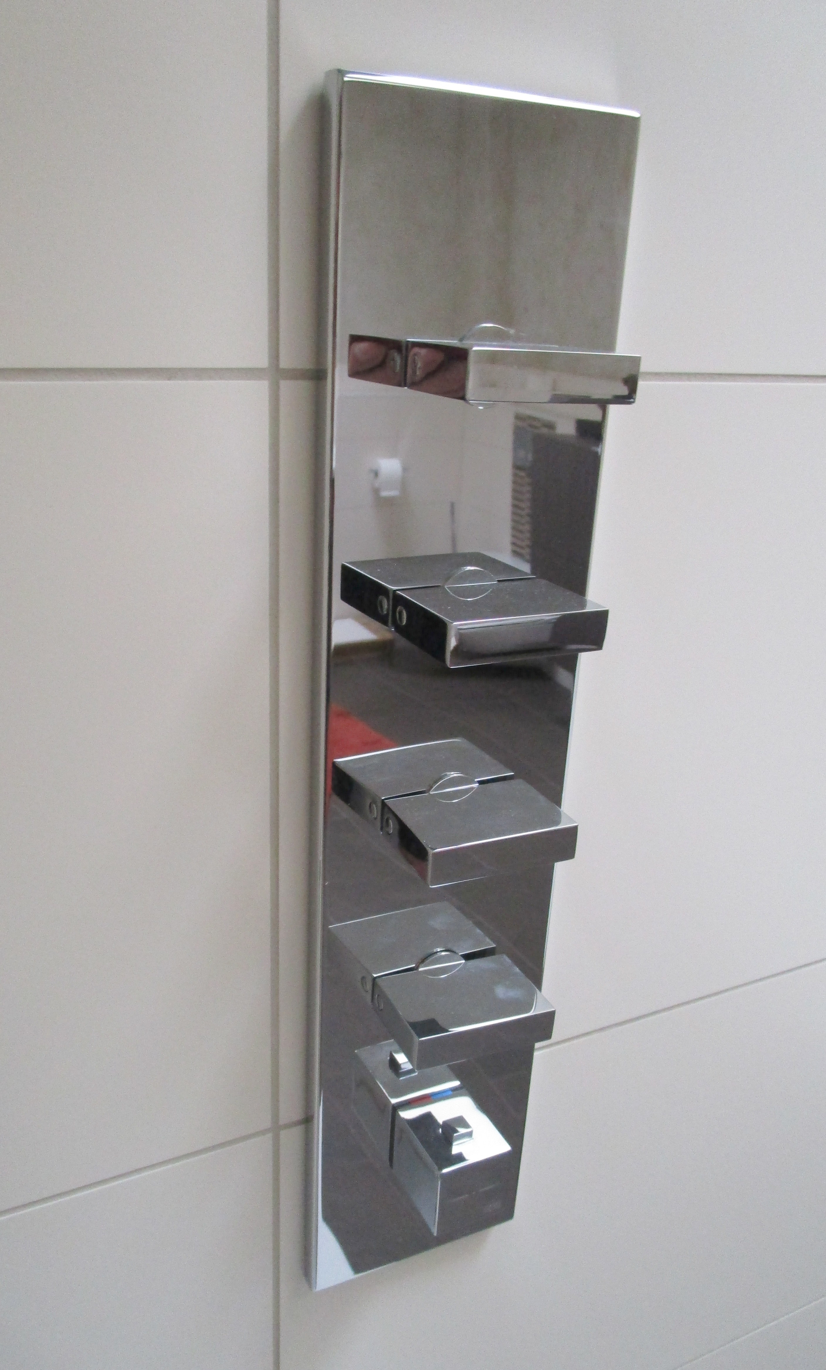 Gessi Rettangolo Wellness Fertigmontageset, Hochleistungsthermostat 2-Wege, Finox Optik; 43024149 
