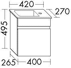 Burgbad Bel Gästebad Glaswaschbecken mit Unterschrank 42cm , Grau …