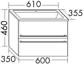 Burgbad Bel Mineralgusswaschtisch mit Unterschrank 61cm Weiß Matt; …