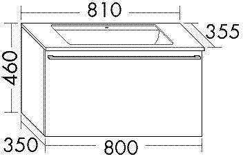 Burgbad Bel Mineralgusswaschtisch mit Unterschrank 81cm Weiß Matt; SEDN081F2065 