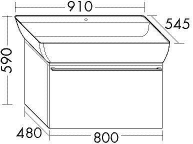 Burgbad Bel Waschbeckenunterschrank 910mm breit mit Auszug und …