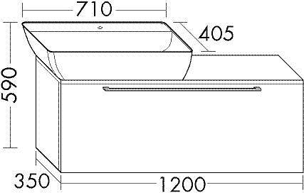 Burgbad Bel Waschbeckenunterschrank mit Auszug und Aufsatzwaschtisch, …