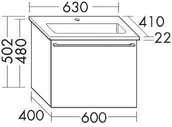 Burgbad Bel Waschtisch mit Waschtischunterschrank 63cm Anthrazit Solid …