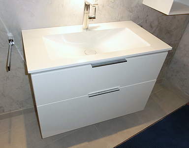 Burgbad Eqio Glas-Waschtisch mit Unterschrank 62cm, Weiß Hochglanz; SEYX062F2009 