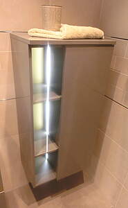 Burgbad Orell Halbhoher Schrank mit offenem Regal, Frassino Dekor Cappuccino; UHUA050RF3170 