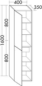 Burgbad Sinea 1.​0 Hochschrank Sand Hochglanz 2-​türig, links, HS482ELF1769