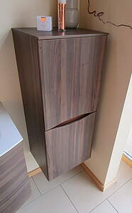 Burgbad Sinea 2.0 Halbhoher Schrank mit Griffmulde 40x34x97cm rechts, Anthrazit Solid Matt; UHIC040RF3487 