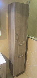 Burgbad Sys30 Hochschrank mit Auszug und Wäschekorb L:35 H:176 T:32cm, rechts, Weiß Hochglanz; HSKV035RF3359 