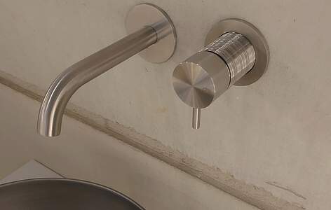 Gessi 316 Flessa Fertigmontageset Waschtisch-​Wandarmatur Edelstahl matt …