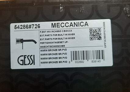 Gessi 316 Meccanica Fertigmontageset Waschtisch-Wandarmatur Warm Bronze Gebürstet PVD; 54286726 