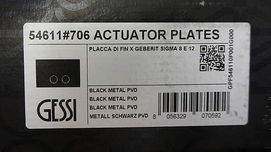 Gessi Betätigungsplatte Metall Schwarz PVD für Geberit Sigma; 54611706