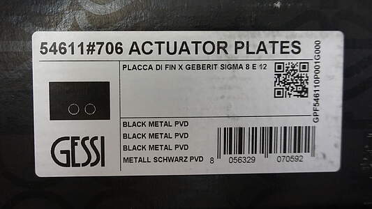 Gessi Betätigungsplatte Metall Schwarz PVD für Geberit Sigma; 54611706 