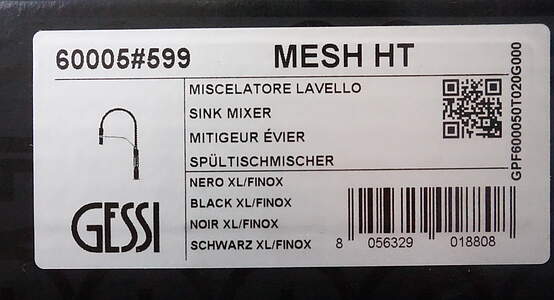 Gessi Cucina Mesh Spültisch-Einhebelmischer 60001 Finox Optik / Schwarz Matt; 60001599 