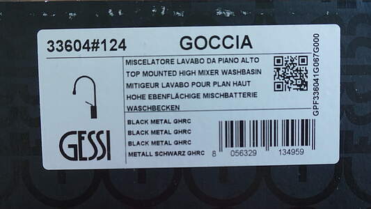 Gessi Goccia Waschtisch-Einhebelmischer 33604 Metall Schwarz GHRC; Mischbatterie 33604124 