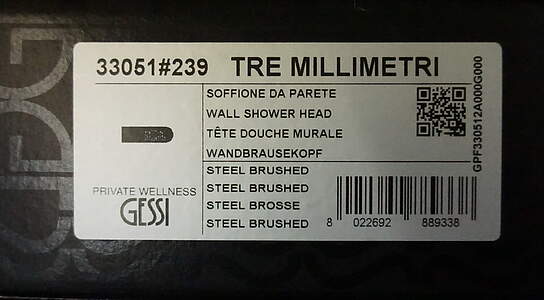 Gessi Tremillimetri 33051 Kopfbrause Quadro 200 Weiß CN; 33051279