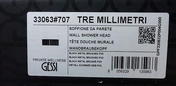 Gessi Tremillimetri 33063 Kopfbrause Quadro 200 Metall Schwarz Gebürstet …