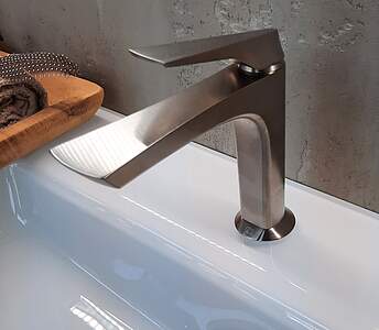 Gessi Ventaglio Waschtischarmatur Kupfer PVD mit Ablaufventil Stop&Go; Mischbatterie 72051030 