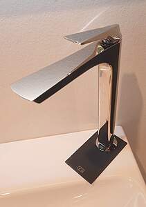 Gessi Ventaglio Waschtischarmatur hohe Version Kupfer PVD mit Ablaufventil Stop&Go; Mischbatterie 72053030 