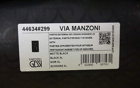 Gessi VIA MANZONI Fertigmontageset 44634 Finox Optik mit Umsteller; …