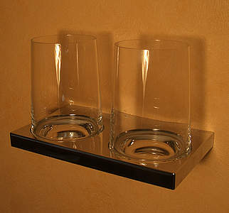 Keuco Edition 11 Doppel- Glashalter, mit Echtkristallgläsern, 11151019000
