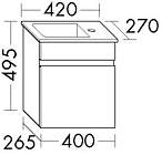 Burgbad Bel Gästebad Glaswaschbecken mit Unterschrank 42cm , Grau …