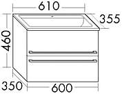 Burgbad Bel Mineralgusswaschtisch mit Unterschrank 61cm Weiß Hochglanz; …