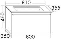 Burgbad Bel Mineralgusswaschtisch mit Unterschrank 81cm Dunkelgrau Solid …