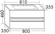 Burgbad Bel Mineralgusswaschtisch mit Unterschrank 81cm Nussbaum Dekor …