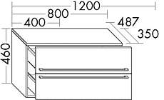 Burgbad Bel Unterschrank 120x35,​5x46cm mit 2 Auszügen Weiß Matt; …