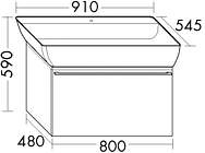 Burgbad Bel Waschbeckenunterschrank 910mm breit mit Auszug und …