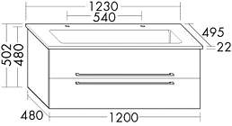 Burgbad Bel Waschtischunterschrank 123cm mit 2 Auszügen und …