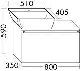 Burgbad Bel Waschtischunterschrank 80cm mit Auszug und Aufsatzwaschtisch, …