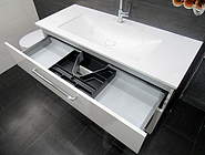 Burgbad Eqio Mineralguss-Waschtisch mit Unterschrank 102cm mit LED, Frasssino Dekor Cappuccino; SHCC102F3437 