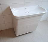 Burgbad Iveo Keramik-Waschbecken mit Unterschrank und LED 80cm Eiche Dekor Cashmere ; SFEY080F2747 