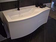 Burgbad Sinea 1.0 Waschbecken mit Unterschrank 121cm Version links, Frassino Dekor Cappuccino, WTU121ELF3189 