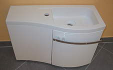Burgbad Sinea 1.0 Waschbecken mit Unterschrank für Gästebad, rechts, WTU065ERF1760, Weiß Solid Matt 