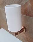 Gessi Inciso Becherhalter Bronze Antik/​Becher weiß für Wandmontage; …