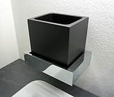 Gessi Rettangolo Glashalter 20808 chrom mit Becher schwarz; 20808031 